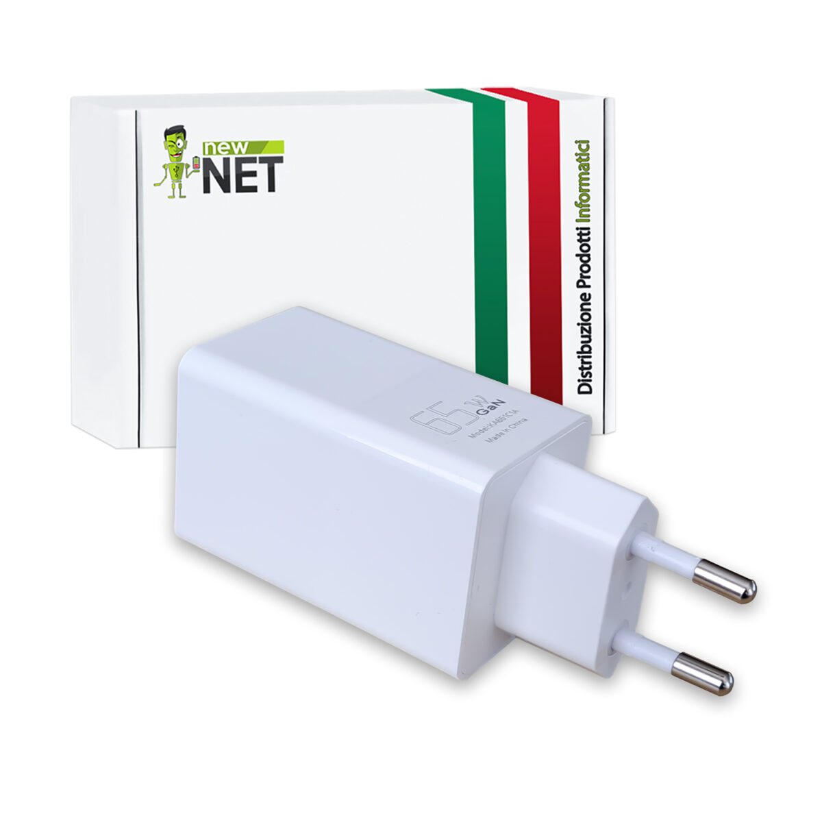 Alimentatore Rapido PD65C 65W GaN USB-C Power Delivery e USB-A per Smartphone e Tablet - immagine 3
