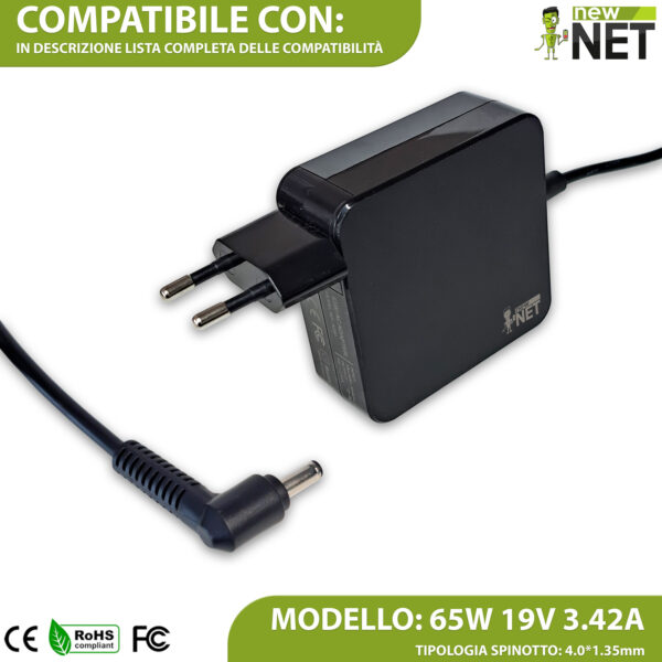 ASUS 65W 4.0x1.35 Alimentatore compatibile 19V 3.42A 65W