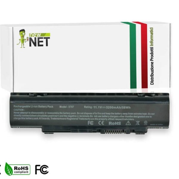 Batteria 58Wh per Toshiba Qosmio F750 Serie - 10.8-11.1 V / 5200 mAh