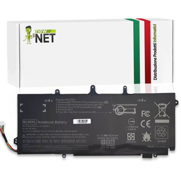 Batteria 40Wh per HP EliteBook Folio 1040 - 10.8-11.1 V / 3600 mAh