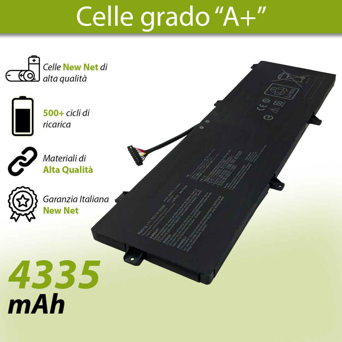 Batteria New Net C31N1831 per ASUS ASUSPRO P3540 – 11.55V, 4335mAh / 50Wh - immagine 5