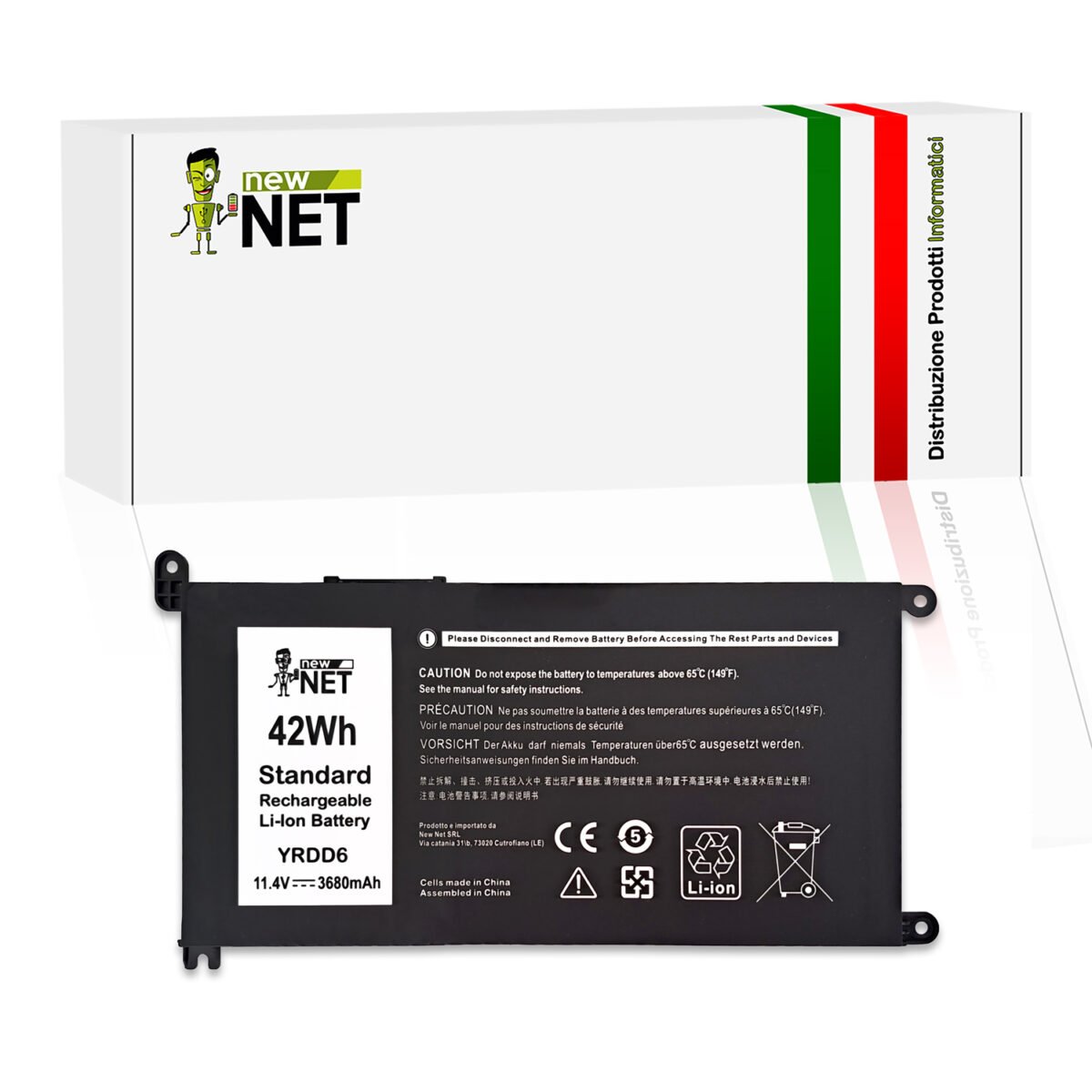 Batteria YRDD6 per Dell Inspiron 15 3501 – 11.4V, 3680mAh / 42Wh