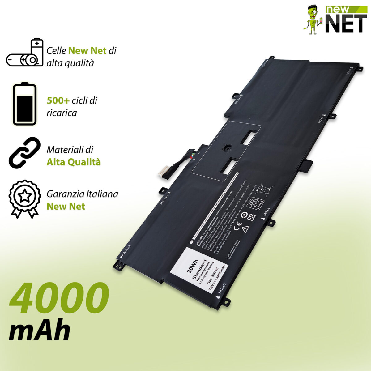 Batteria NNF1C 30Wh per Dell XPS 13 (9365) 2-in-1 - 7.6V / 4000mAh - immagine 4