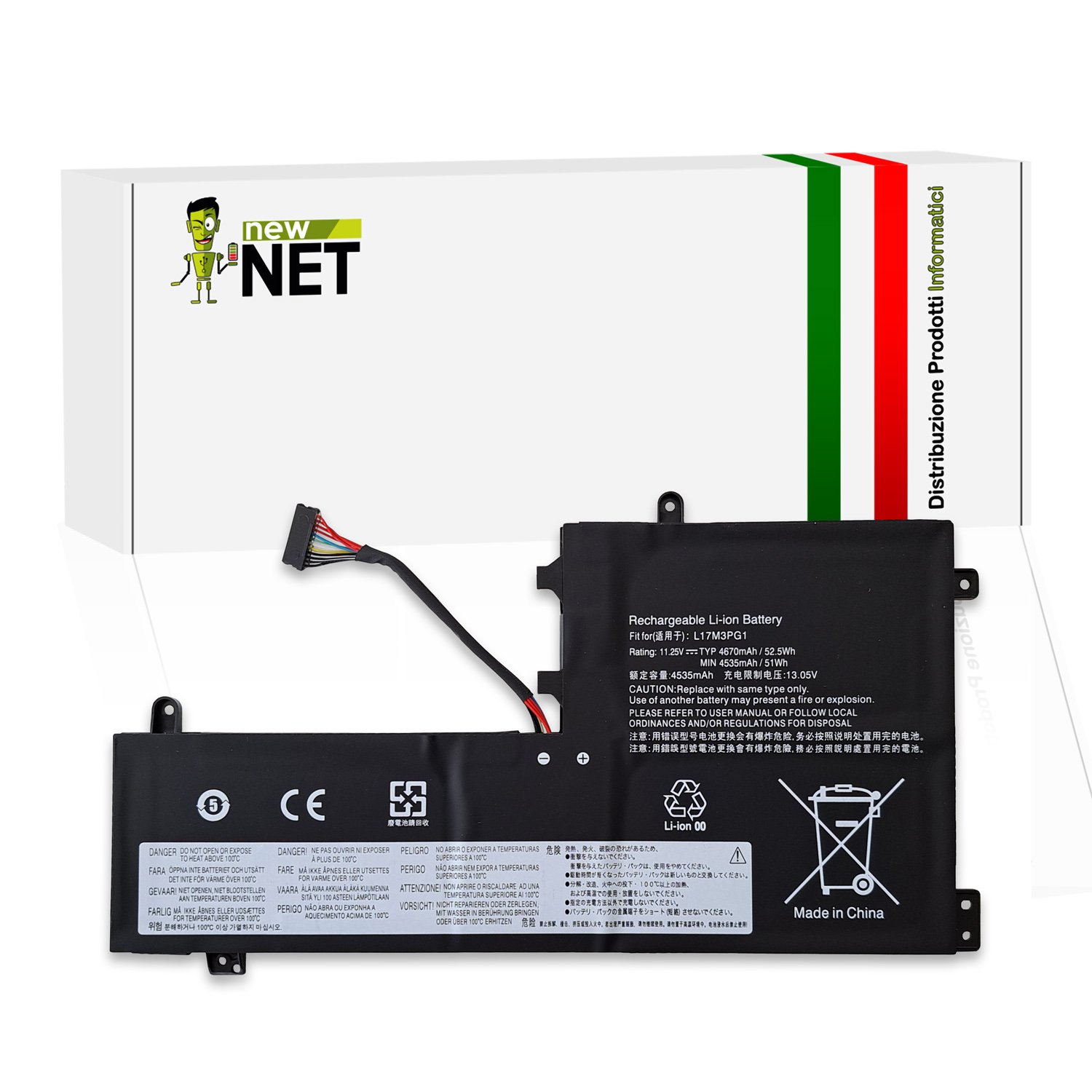 Batteria L17M3PG1 52.5Wh Lenovo Legion 11.25 11.55V 4670mAh
