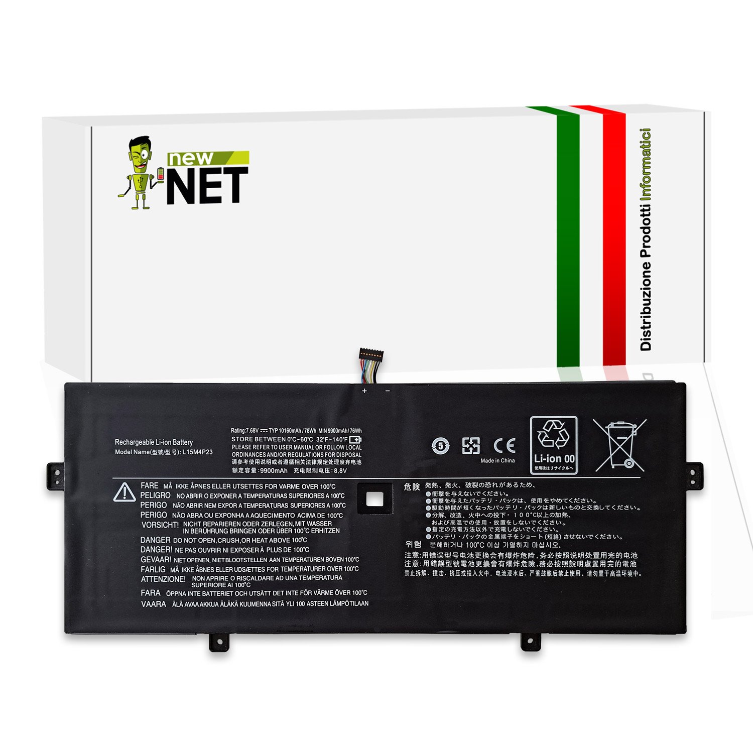 Batteria L15M4P23 76Wh Lenovo Yoga 910-13IKB 7.68 9900mAh