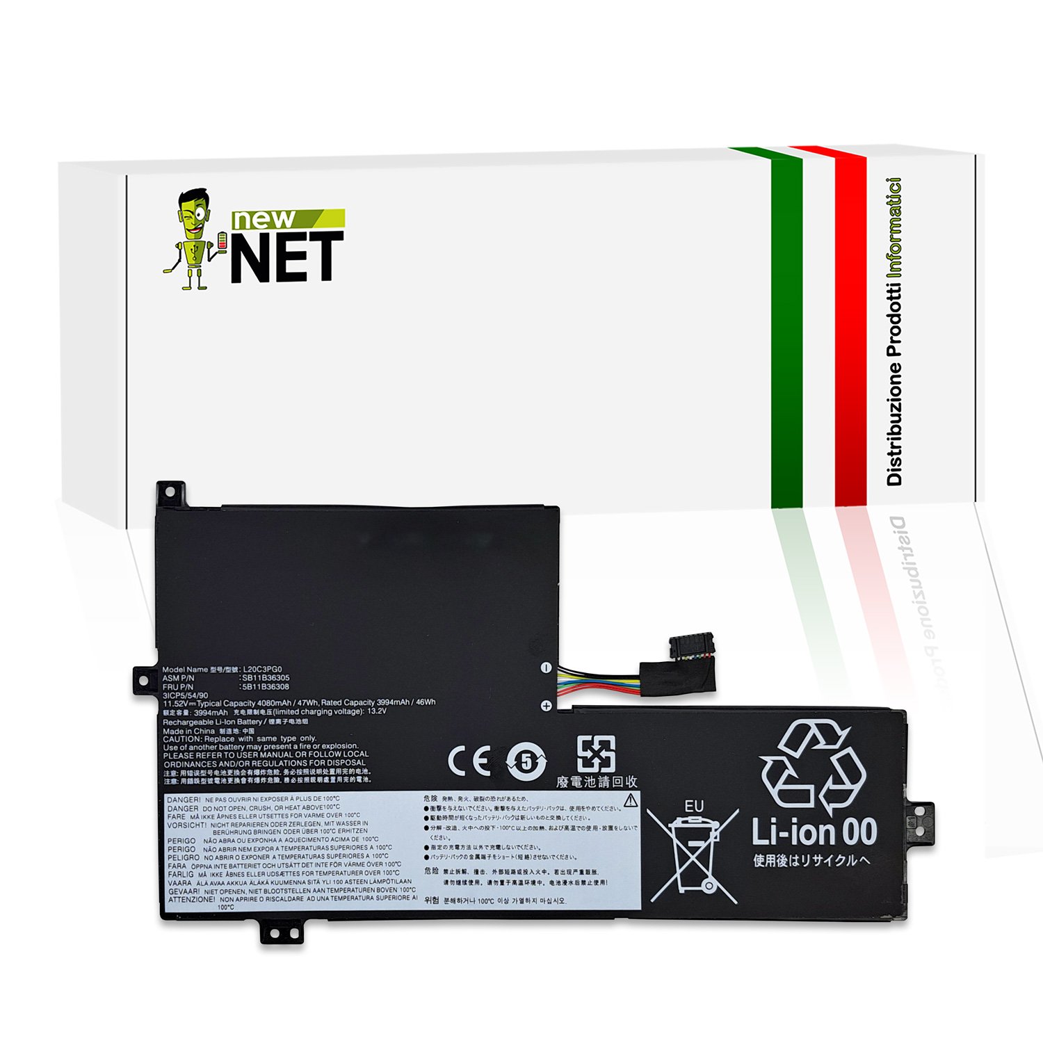 Batteria L20C3PG0 Lenovo Chromebook 100e 300e Gen 3 11.52V 4080mAh 47Wh