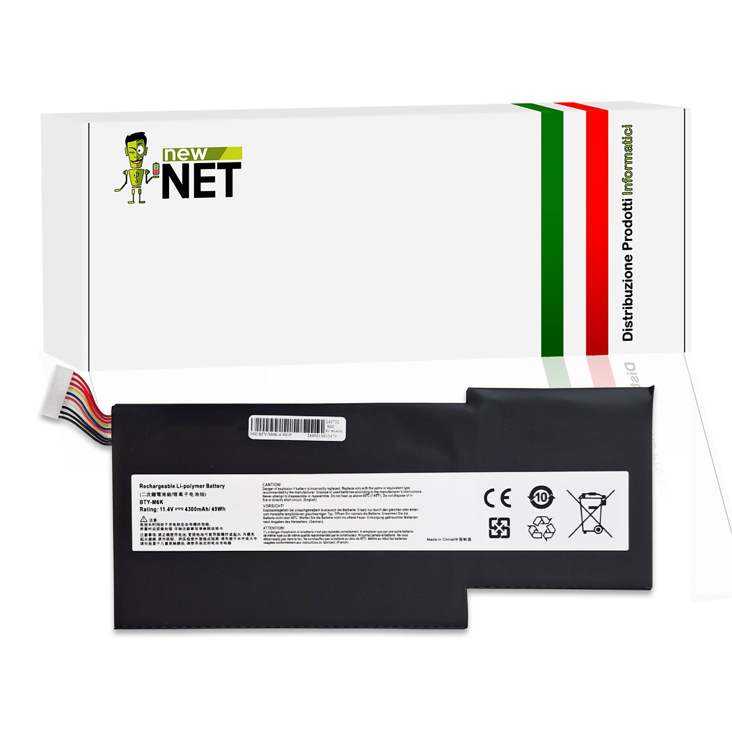Batteria BTY-M6K per MSI Bravo 15 - 11.4-V