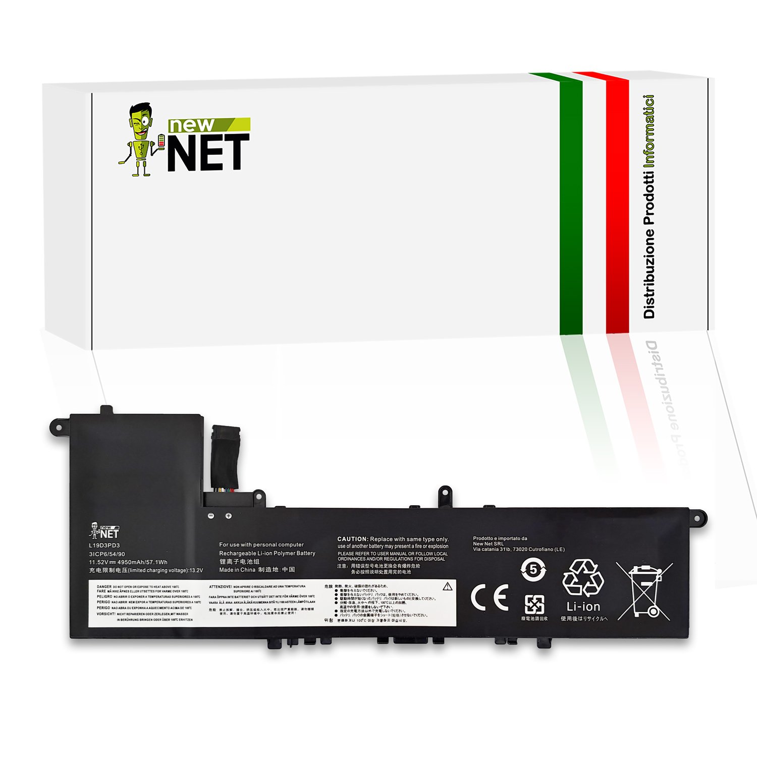Batteria L19D3PD3 per Lenovo IdeaPad S540-13API - 11.52-11.55V