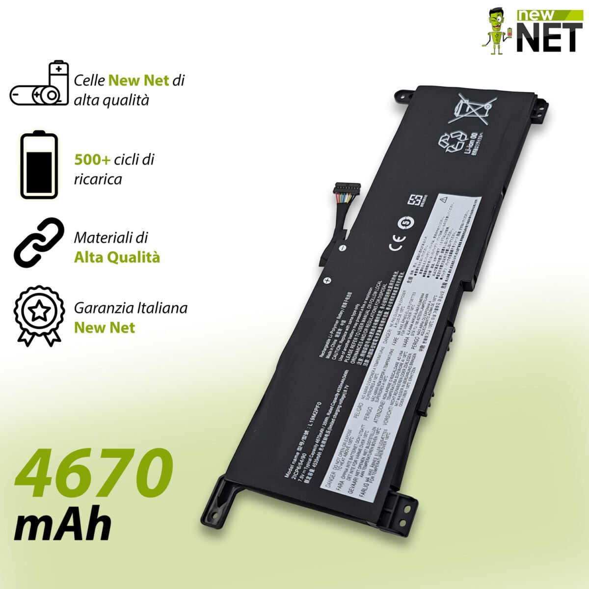 Batteria L19M2PF0 per Lenovo Ideapad 1-11ADA05 – 7.5-7.6V, 4670mAh / 35Wh - immagine 5