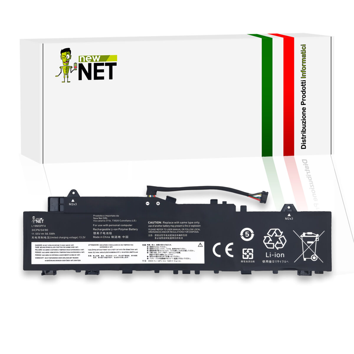 Batteria L19M3PF4 per Lenovo IdeaPad 5 14IIL05 – 11.1-11.55V, 4965mAh / 56.5Wh