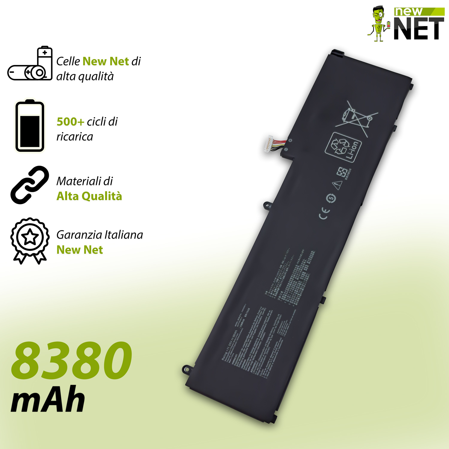 Batteria C32N2002-2 per ASUS ZenBook Pro 15 Flip OLED – 11.55V, 8380mAh / 96Wh - immagine 4