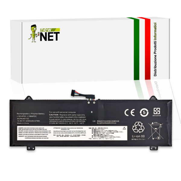 Batteria L19C4PDC per Lenovo IdeaPad Yoga 7-14ITL5 – 14.8-15.4V, 3200mAh / 47Wh