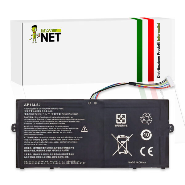 Batteria AP16L5J per Acer Chromebook 311 CB311-11H – 7.4-7.7V, 4350mAh / 32Wh