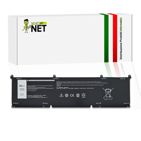Batteria 69KF2 compatibile con Dell Alienware - 11.4V, 86Wh, 7544mAh
