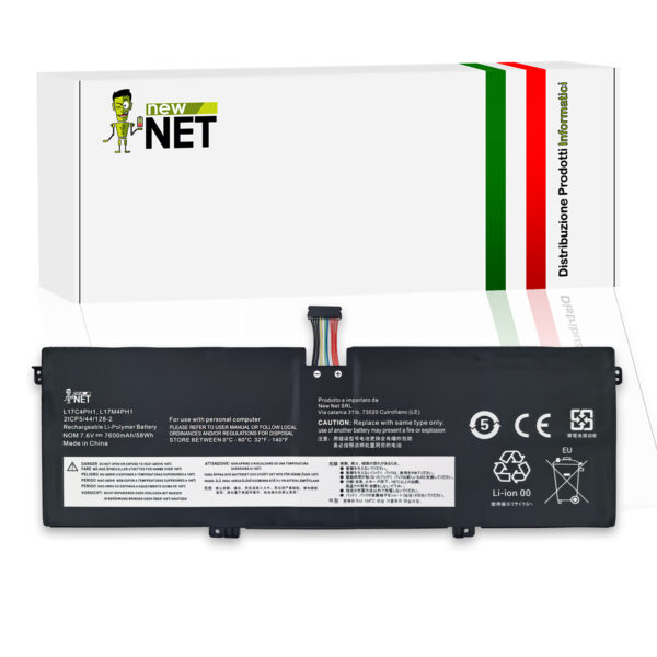 Batteria L17C4PH1 compatibile con Lenovo Yoga - 7.6V, 58Wh, 7600mAh