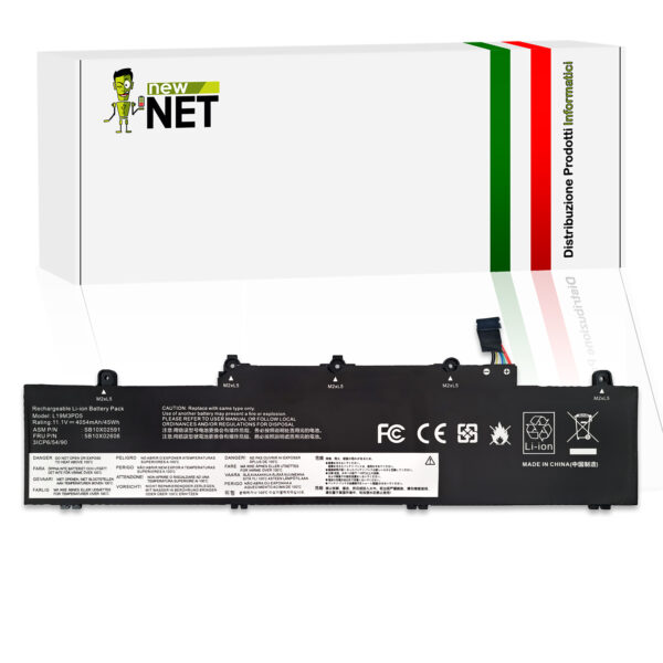Batteria L19M3PD5 compatibile con Lenovo Thinkpad - 11.1-11.52V, 45Wh, 4054mAh