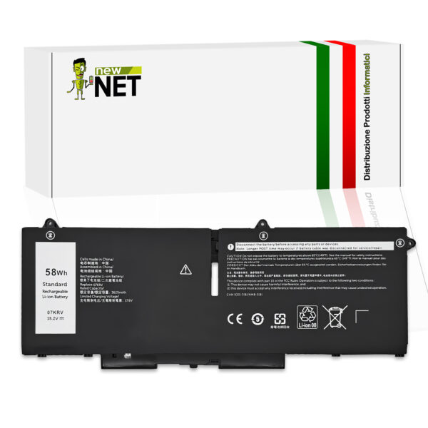 Batteria 07KRV compatibile con Dell - 15.2V, 58Wh, 3625mAh
