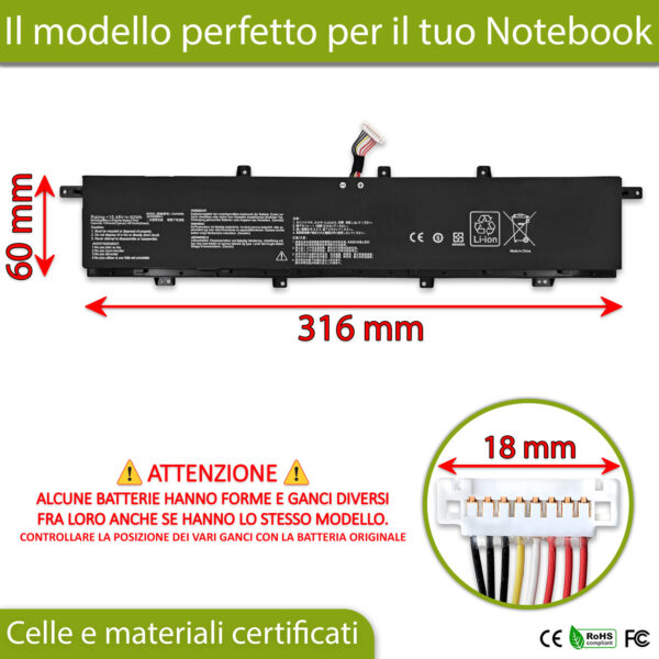 Alternative view of Batteria C42N2008 compatibile con ASUS ZenBook Pro Duo - 15.48V, 92Wh, 5984mAh
