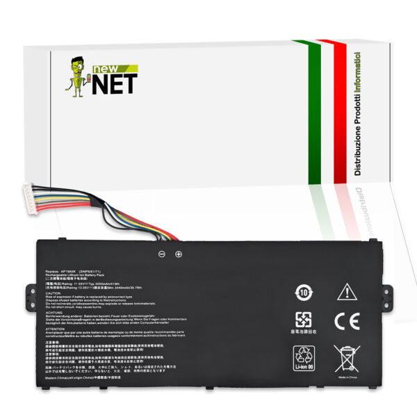 Batteria AP19A5K compatibile con Acer - 11.55V, 41Wh, 3550mAh