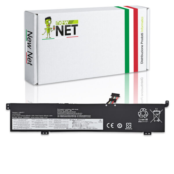 Batteria L19M3PF7 compatibile con Lenovo IdeaPad - 11.4V, 45Wh, 4000mAh