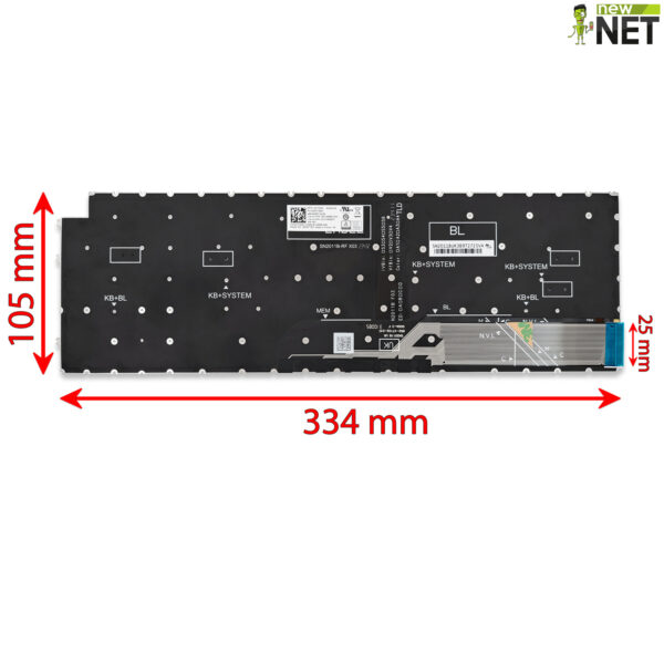 Alternative view of Tastiera retroilluminata per Dell Inspiron 15 3510 - senza frame, tasti neri