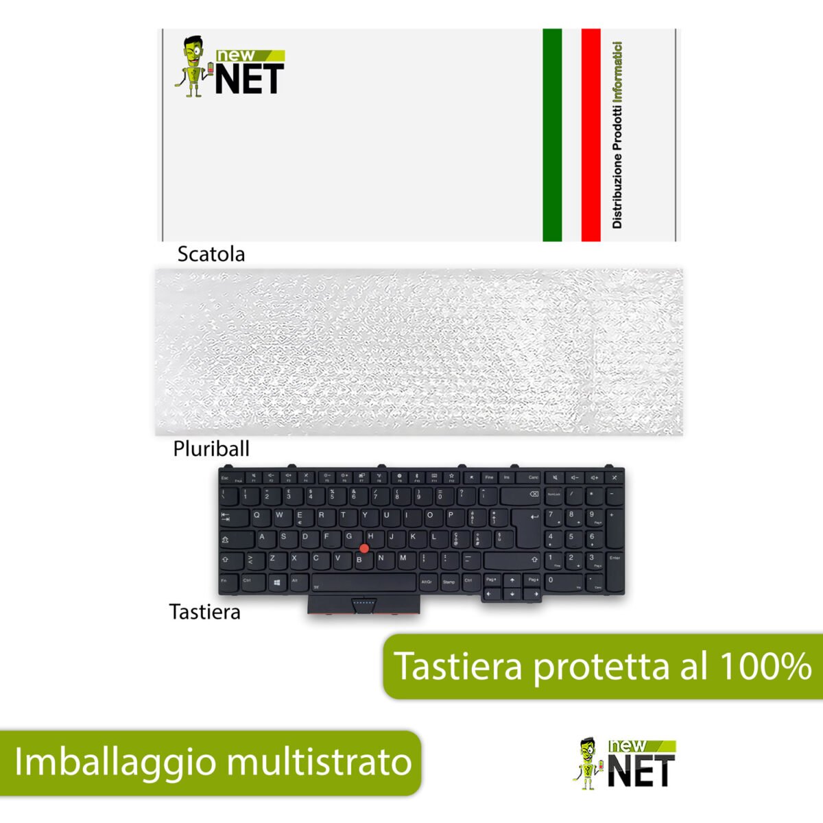 Tastiera 01HW217 per Lenovo ThinkPad P51, P71 - con frame e trackpoint, retroilluminata - immagine 6