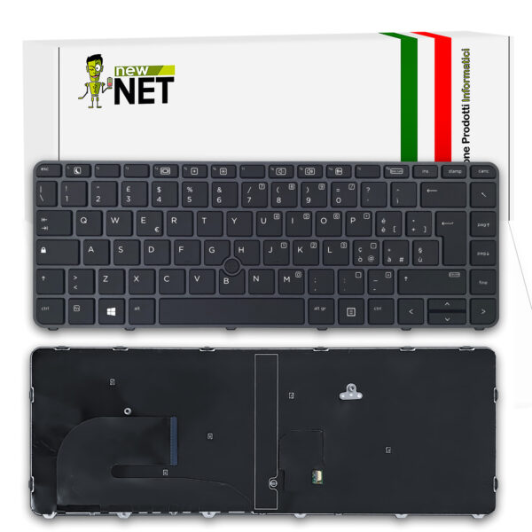Tastiera 931052-061 per HP Elitebook 840 G3 con frame nero e trackpoint