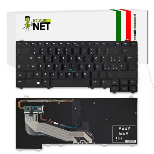 Tastiera 0HRR6C per Dell Latitude E5440 retroilluminata con trackpoint