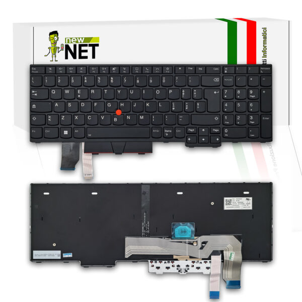 Tastiera 5N20W68233 per Lenovo ThinkPad L15 retroilluminata con trackpoint