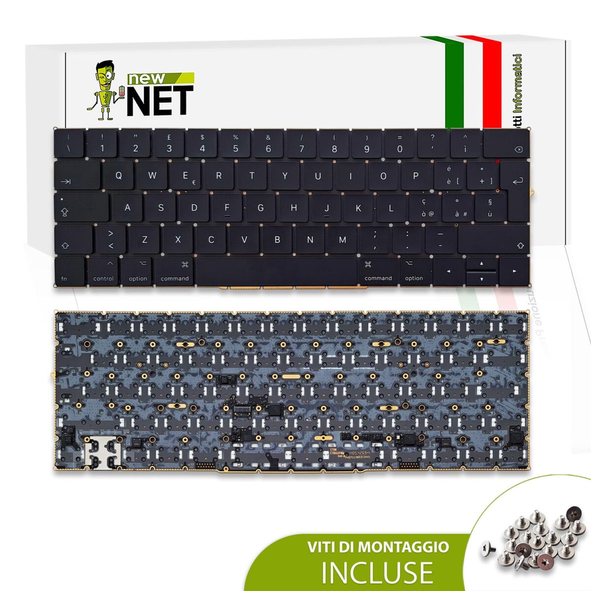 Tastiera per Apple MacBook Pro 15 2018 2019 A1990 - senza frame, non retroilluminata, nera