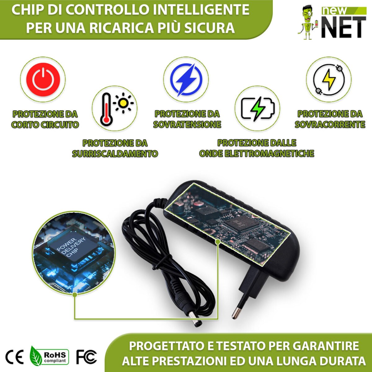 Alimentatore 15W per Amazon Echo Dot Gen 3, 4, 5 - 12V / 1.25A - 5.5x2.5mm - immagine 6