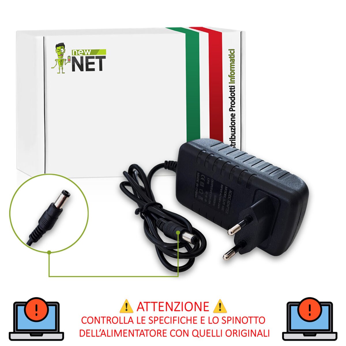 Alimentatore 15W per Amazon Echo Dot Gen 3, 4, 5 - 12V / 1.25A - 5.5x2.5mm - immagine 3
