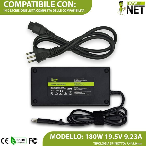 Alimentatore 180W per HP Elite Mini 800 G9 - 19.5V / 9.23A - 7.4x5.0mm