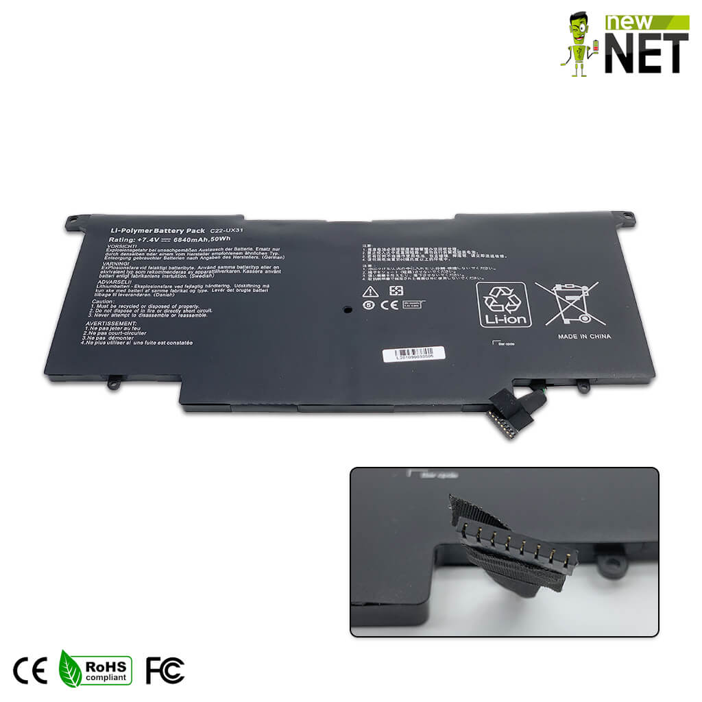 Batteria C22-UX31 per Asus Zenbook BX31A - 7.4 V / 6840 mAh (batteria interna) - immagine 5