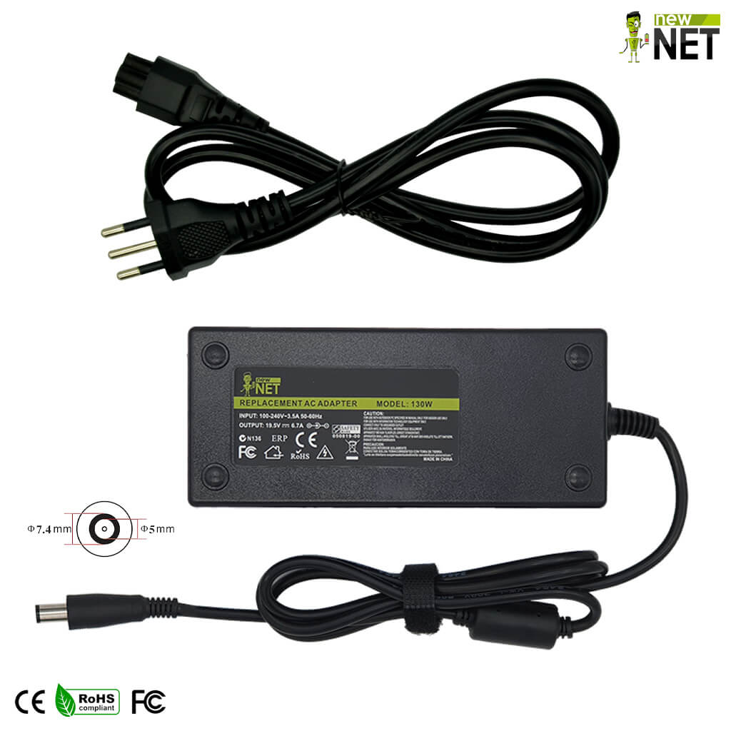 Alimentatore 130W per Dell Latitude D400 Serie - 19.5 V / 6.75 A - 7.4 x 5.0 mm