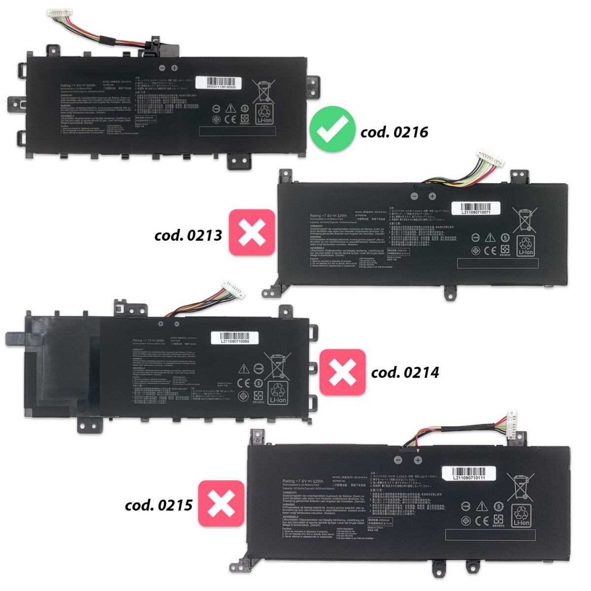Batteria B21N1818 per Asus - 7.6 V / 4212 mAh - immagine 4