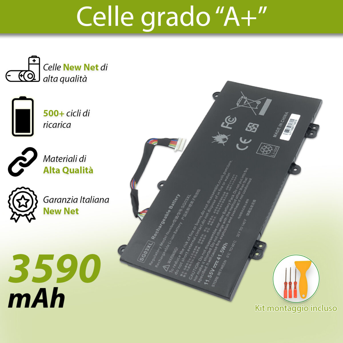 Batteria SG03XL per Hp Envy - 11.55 V / 3590 mAh - immagine 3