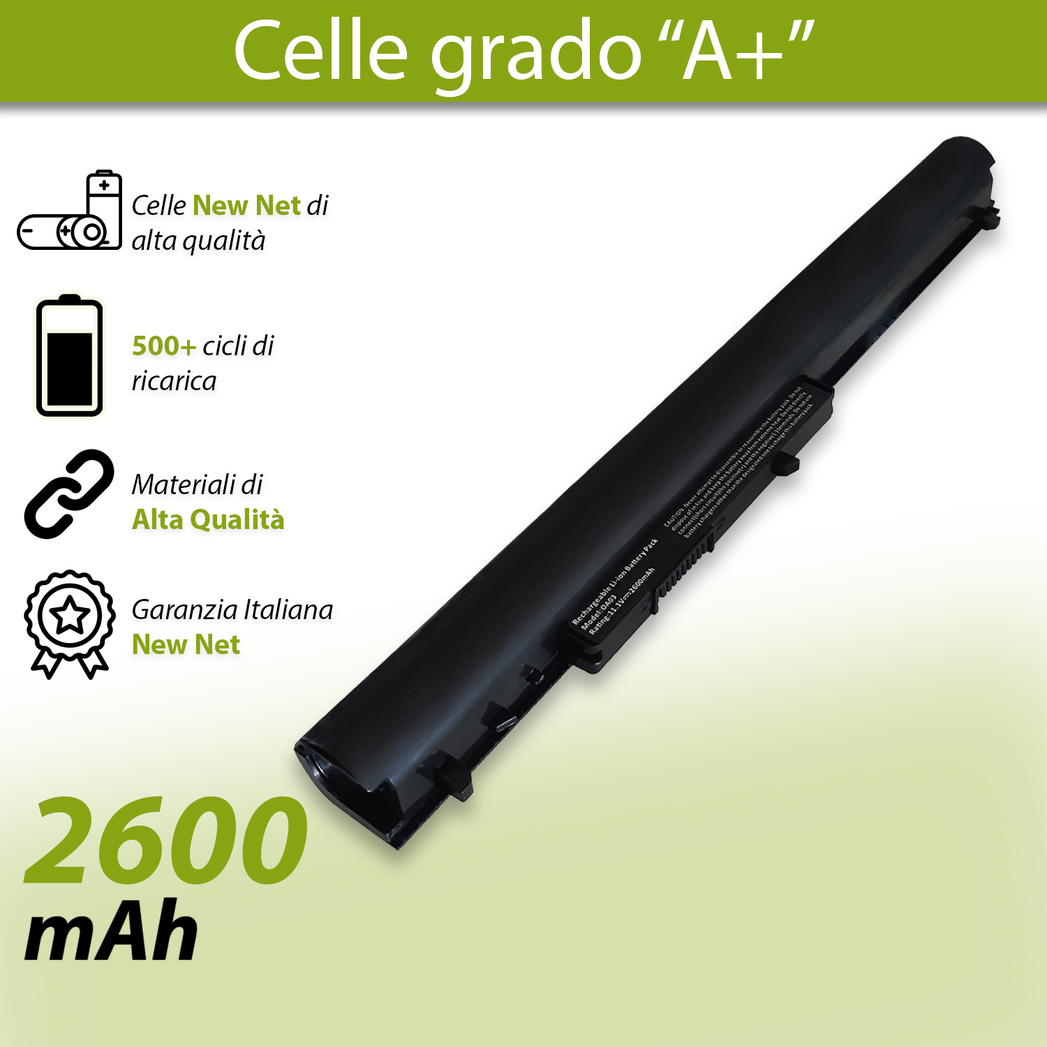 Batteria OA03 29 Wh per HP 250 G2 - 10.8-11.1 V / 2600 mAh - immagine 4