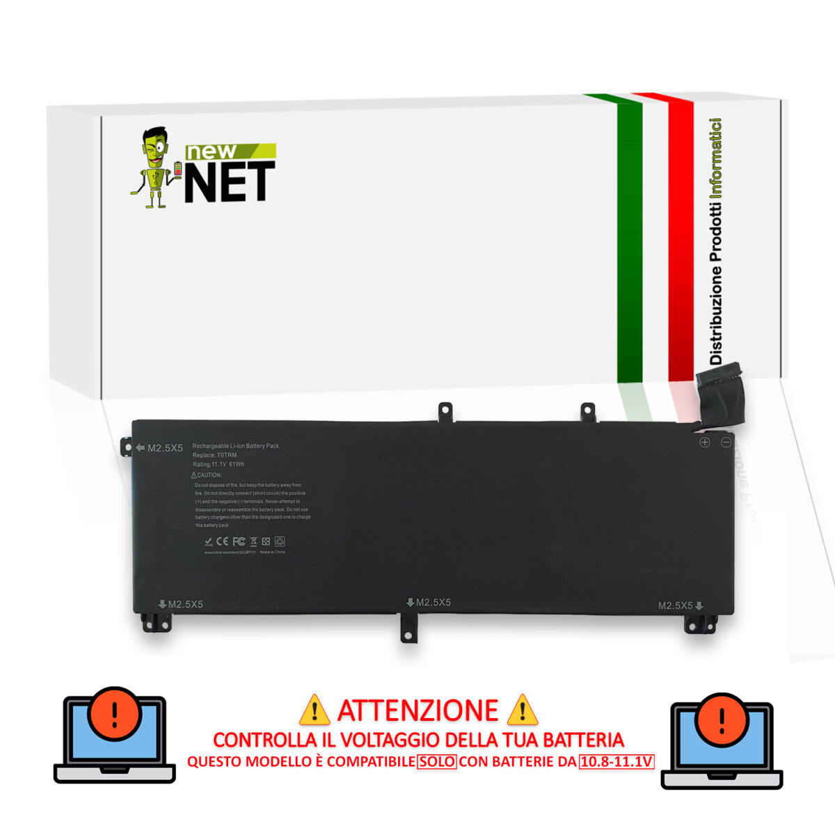 Batteria 61Wh per Dell Precision M3800 Serie - 11.1 V / 5500 mAh
