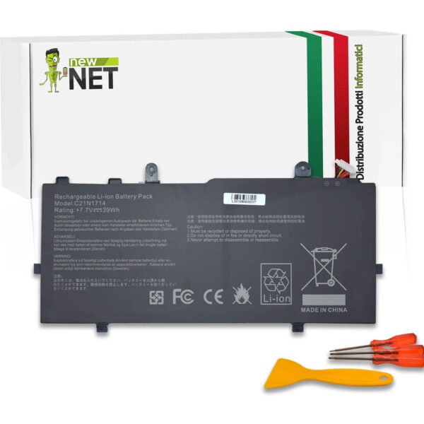 Batteria 39Wh per Asus Vivobook Flip TP401 Serie - 7.7 V / 5065mAh