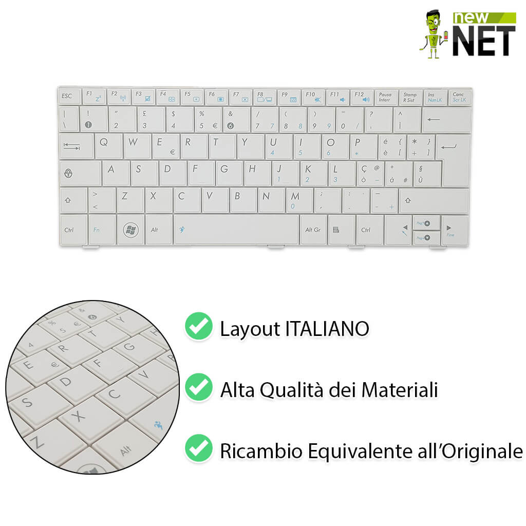 Tastiera per Asus Eee Pc 1001HA Bianca - immagine 3