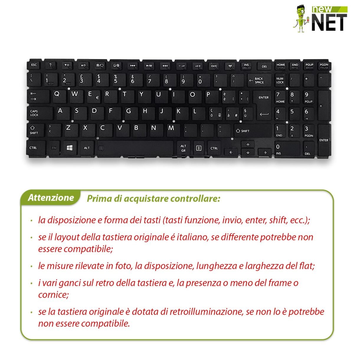 Tastiera per Toshiba Satellite Radius P55W-B - immagine 3