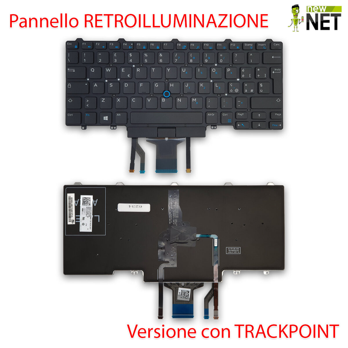 Tastiera per Dell Latitude E5450 Series con Trackpoint Retroilluminata - immagine 2