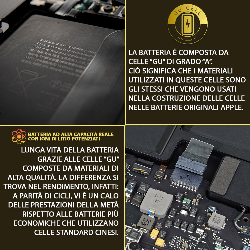 Batteria A1819 per Macbook Pro 13" A1706 (anno 2016, 2017) - 11.41 V / 4320 mAh (GU Cell) (Kit di montaggio incluso) - immagine 5