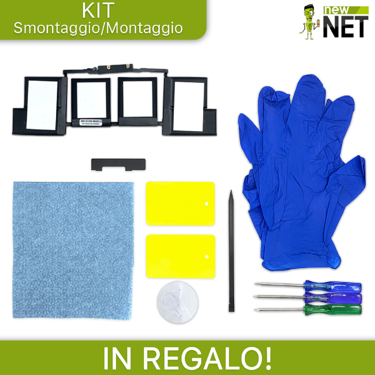 Batteria A1820 per Macbook Pro 15" A1707 (anno 2016, 2017) - 11.4 V / 6680 mAh (GU Cell) (Kit di montaggio incluso) - immagine 4