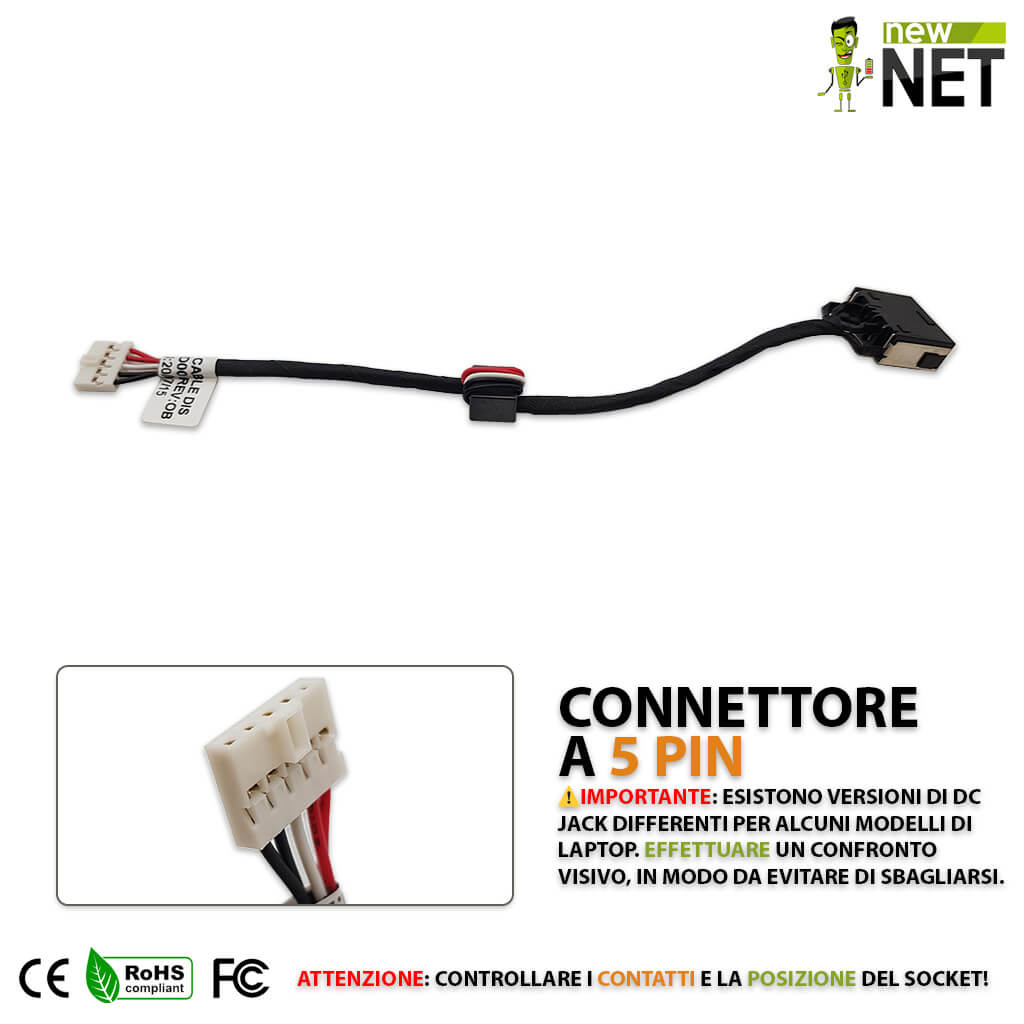 Dc Jack - Connettore di alimentazione per Lenovo Ideapad g50-30 - immagine 2