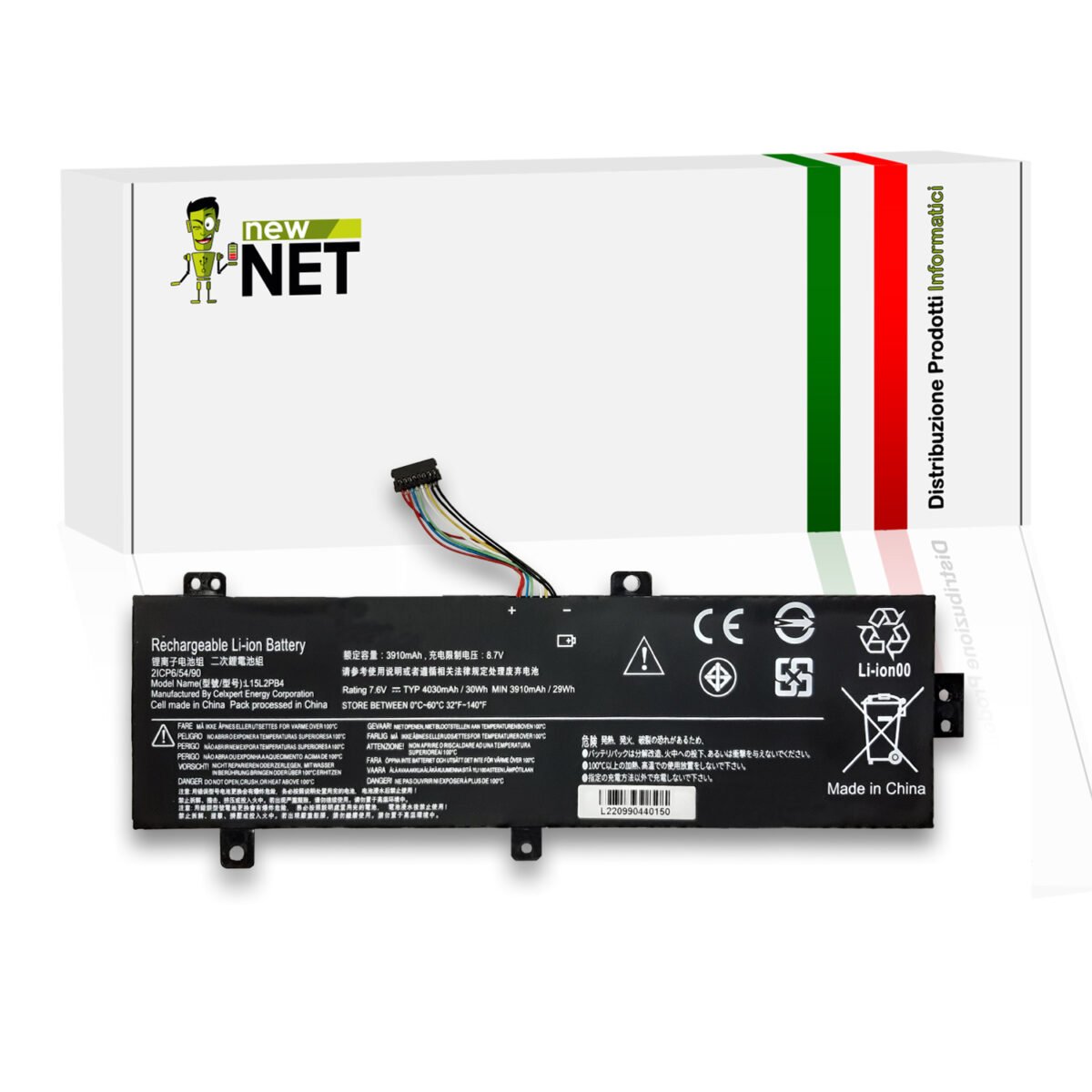 Batteria L15L2PB4 30Wh per Lenovo IdeaPad serie 310, 510 - 7.6V / 4030mAh