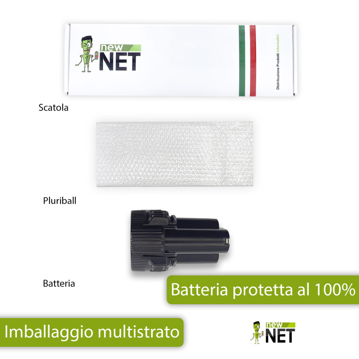 Batteria 16,2 Wh compatibile con Makita AD02W - 10,8 V / 1500 mAh - immagine 6