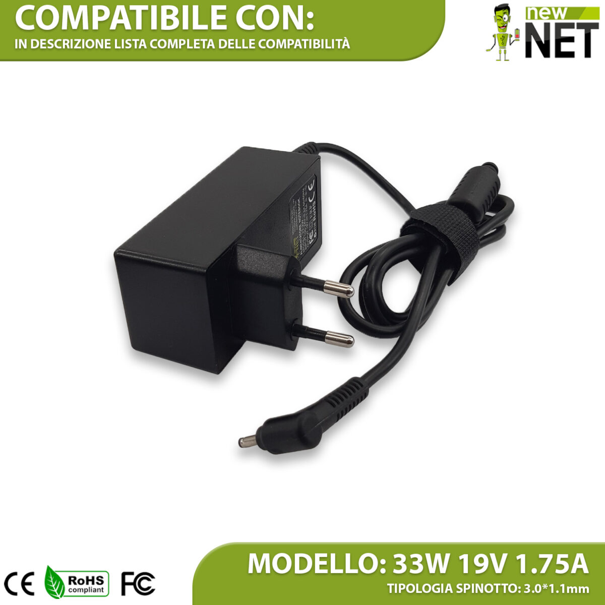 Alimentatore 33W per notebook ASUS Transformer Book T200 T300 - 19V / 1,75A - immagine 4