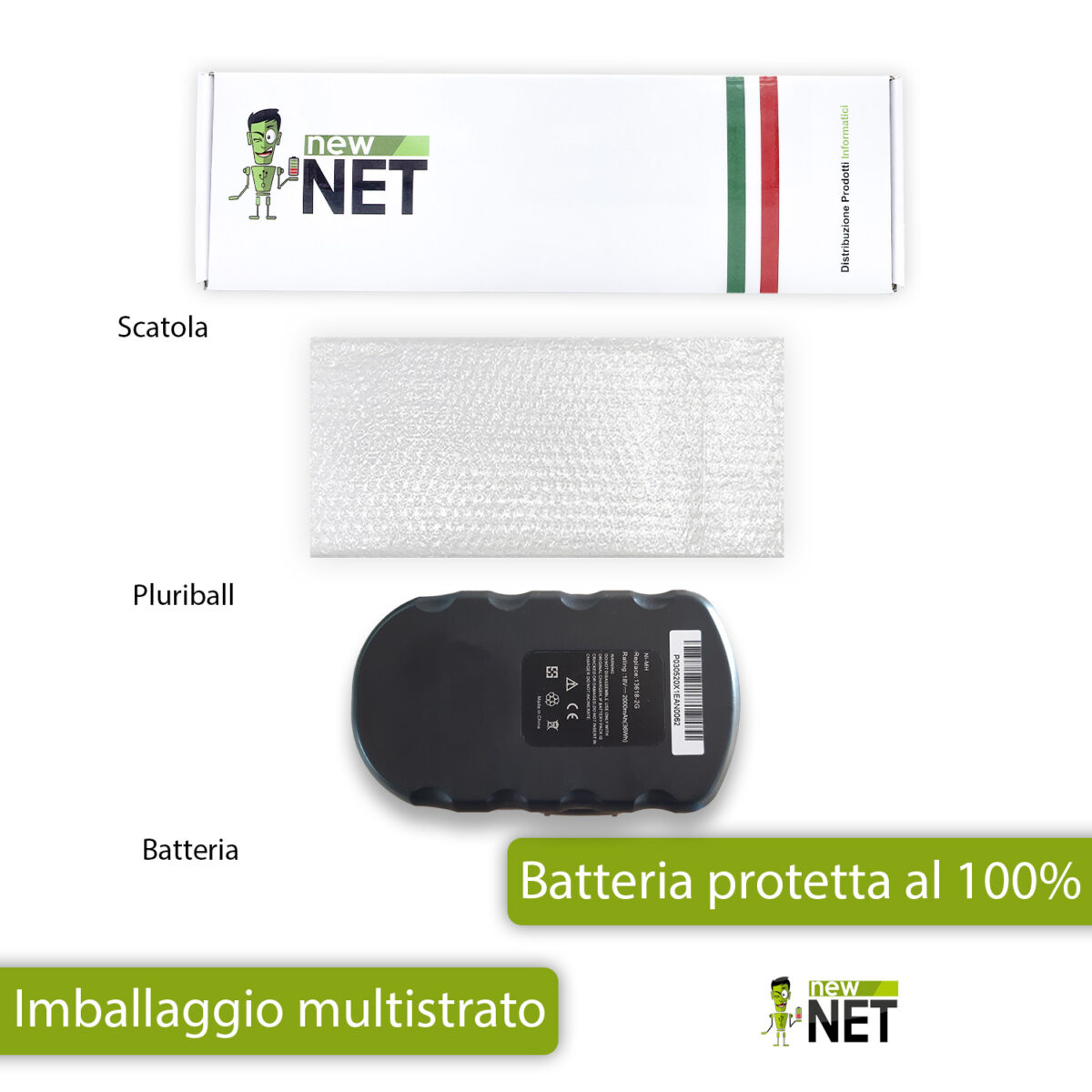 Batteria 36 Wh compatibile con Bosch 13618-2G - 18 V / 2000 mAh - immagine 6